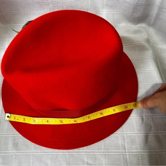 Doeskin Felt 100% Wool Career Collection Fedora Hat with Feather Vintage 60’s - Picture 12 of 15